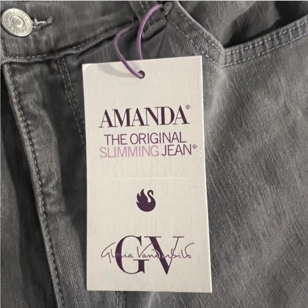Gloria Vanderbilt Straight tapered-Leg Jeans Gray Wash Amanda Slimming size 12 - Picture 7 of 9